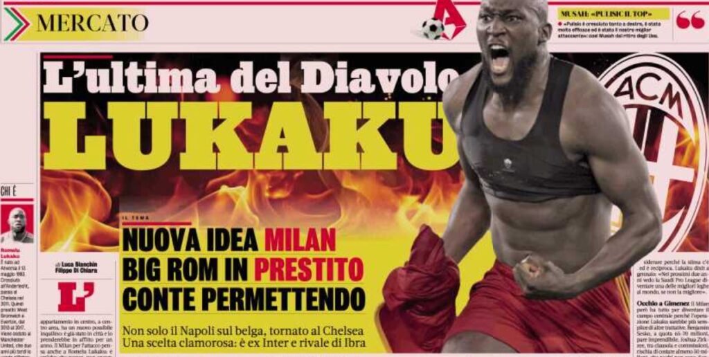 calciomercato milan lukaku dal chelsea