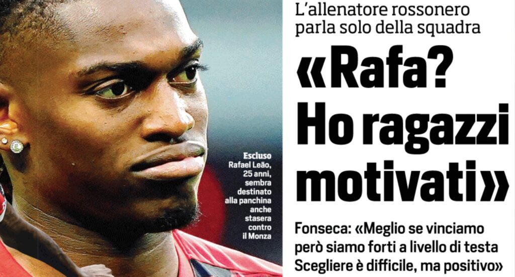 Milan, Paulo Fonseca: Rafael Leao? Ci sono ragazzi motivati…